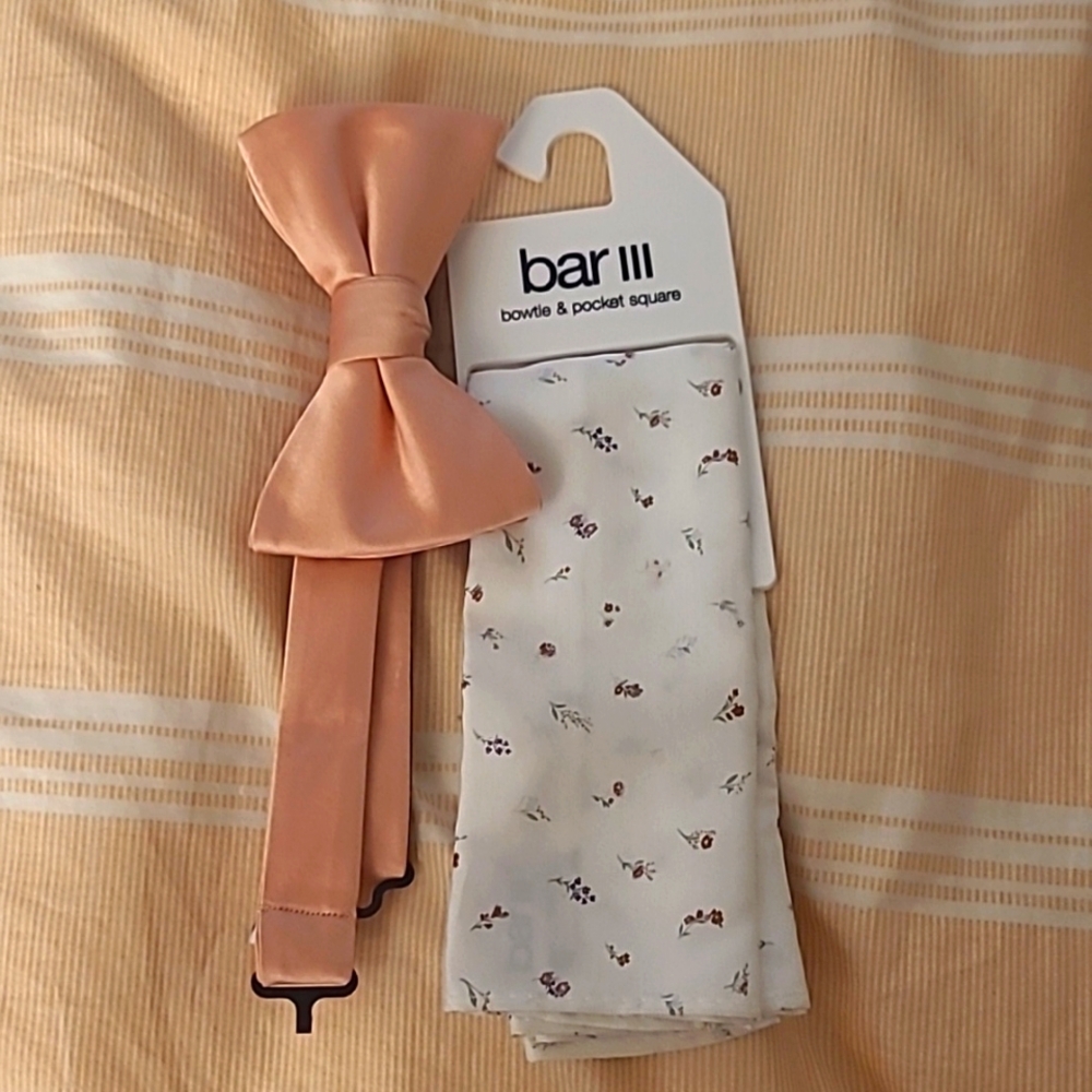 Pink Bowtie and pocket square